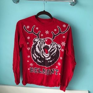 Small Red Belmont Christmas long sleeve